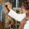 Retouching the painting of St. Nicholas from the Dominican Monastery in Korčula, 2012, photo by: Vlaho Pustić, Croatian Conservation Institute Photo Archive