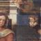 Detail of the painting, in the course of cleaning