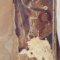 Detail of the bottom part of the painting depicting St. Stephen the Pope, after removing the traces of earlier repairs