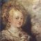 Detail of the painting depicting St. Catherine, before the treatment