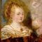 Detail of the painting depicting St. Catherine, after the treatment