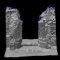 Perspektivni pogled na poligonalni 3D model zapadnog portala samostanske crkve Navještenja Marijina. Izrada: „Vektra d.o.o.“ (arhiv HRZ-a)
