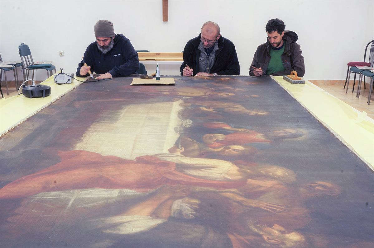 Evakuacija, pohrana i radovi na slikama iz kapucinskog samostana sv. Josipa u Karlobagu